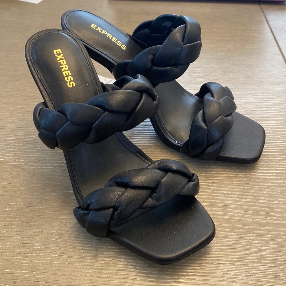 NWT Express Braided Heeled Sandals size 7